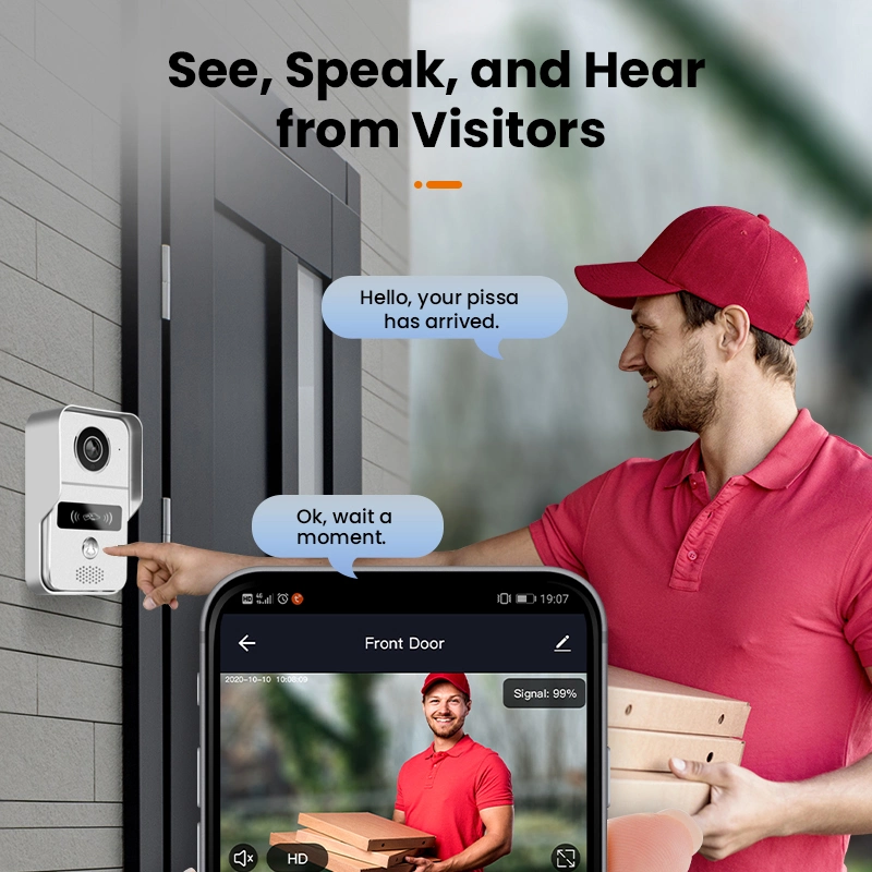 Smart Tuya WiFi Video Door Phone Intercom Doorbell Wireless Unlock IR Cut Night Vision Motion Detection Alarm Doorbell Camera