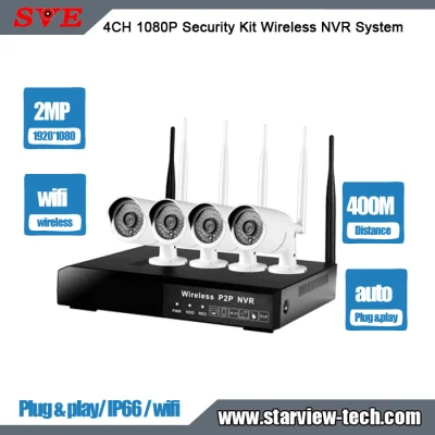 Kit di sorveglianza per telecamera CCTV IP 4CH 960p di sorveglianza Sistema di sicurezza NVR wireless