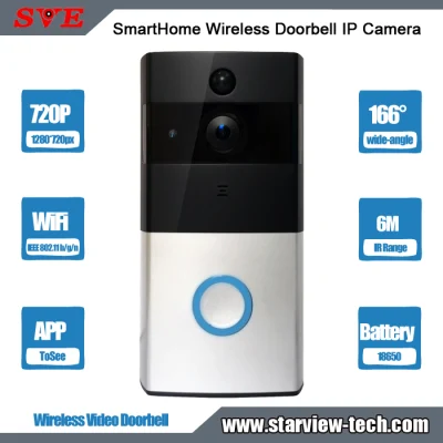 Telecamera IP di sicurezza per campanello video wireless per casa intelligente CCTV 720p di sorveglianza